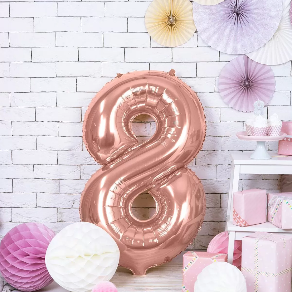 Best Balon Pink Metal Foliowy Cyfra "8" 86 Cm Sale