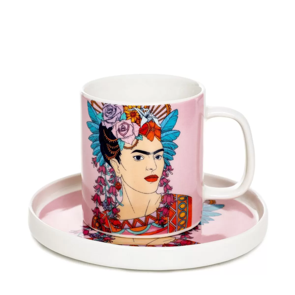 Best Sale Filizanka Frida Kahlo Ze Spodkiem Fioletowa 0,2 L Filizanki