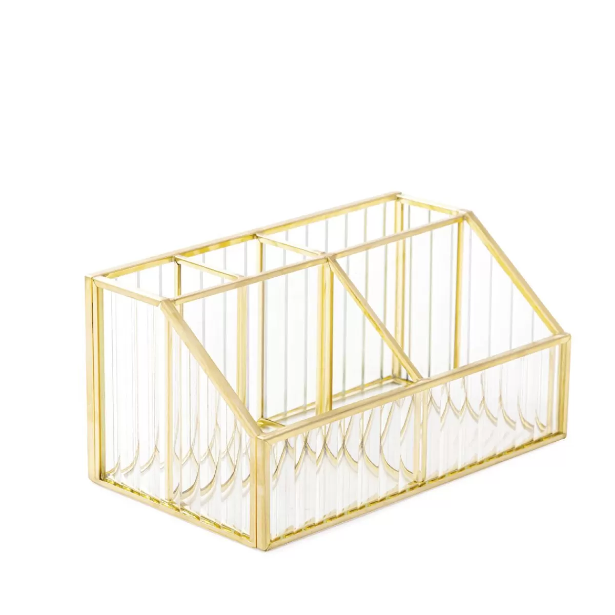 Sale Organizer Grazia Ze Szkla Prazkowanego 17,5X10X8,5 Cm Organizery Łazienkowe