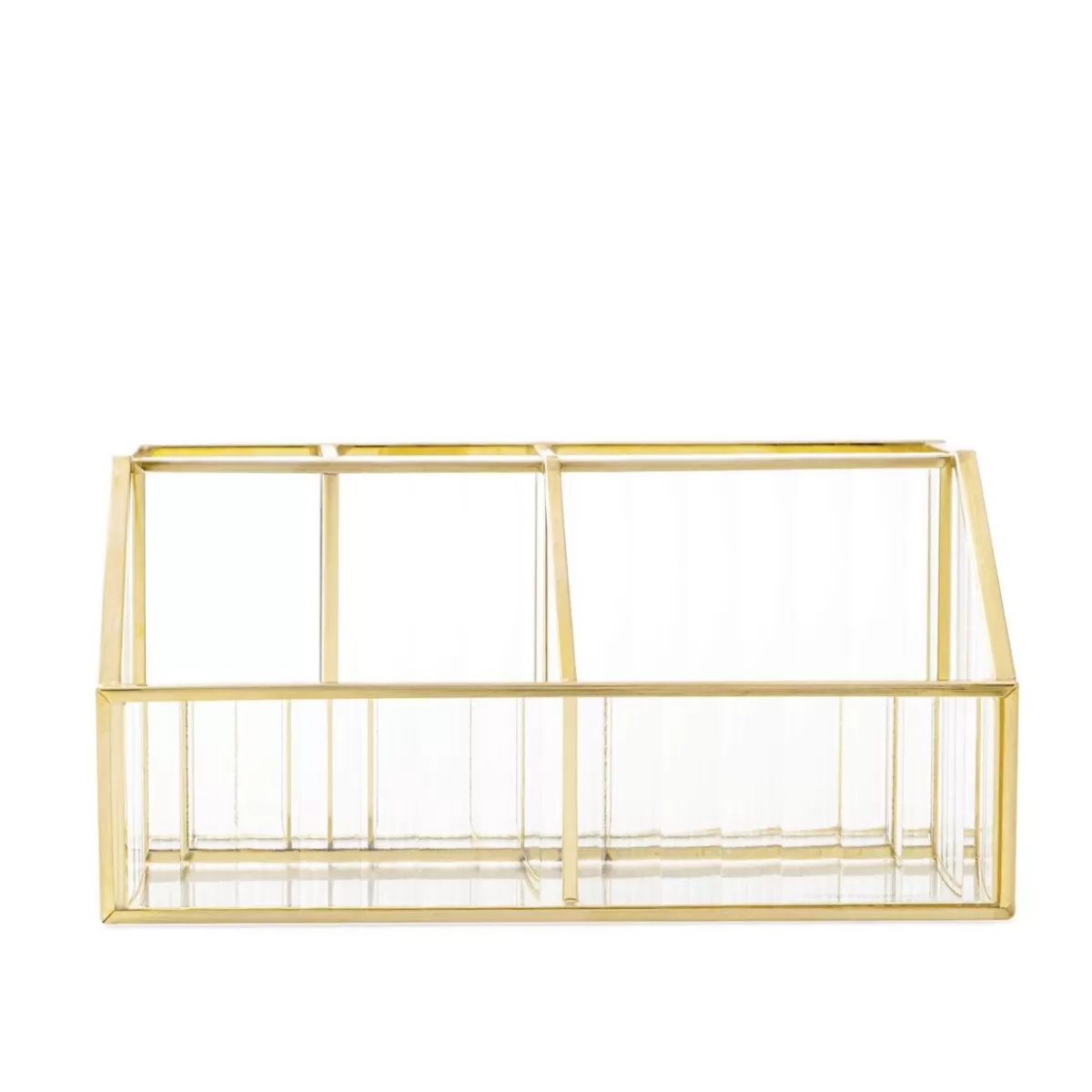 Sale Organizer Grazia Ze Szkla Prazkowanego 17,5X10X8,5 Cm Organizery Łazienkowe