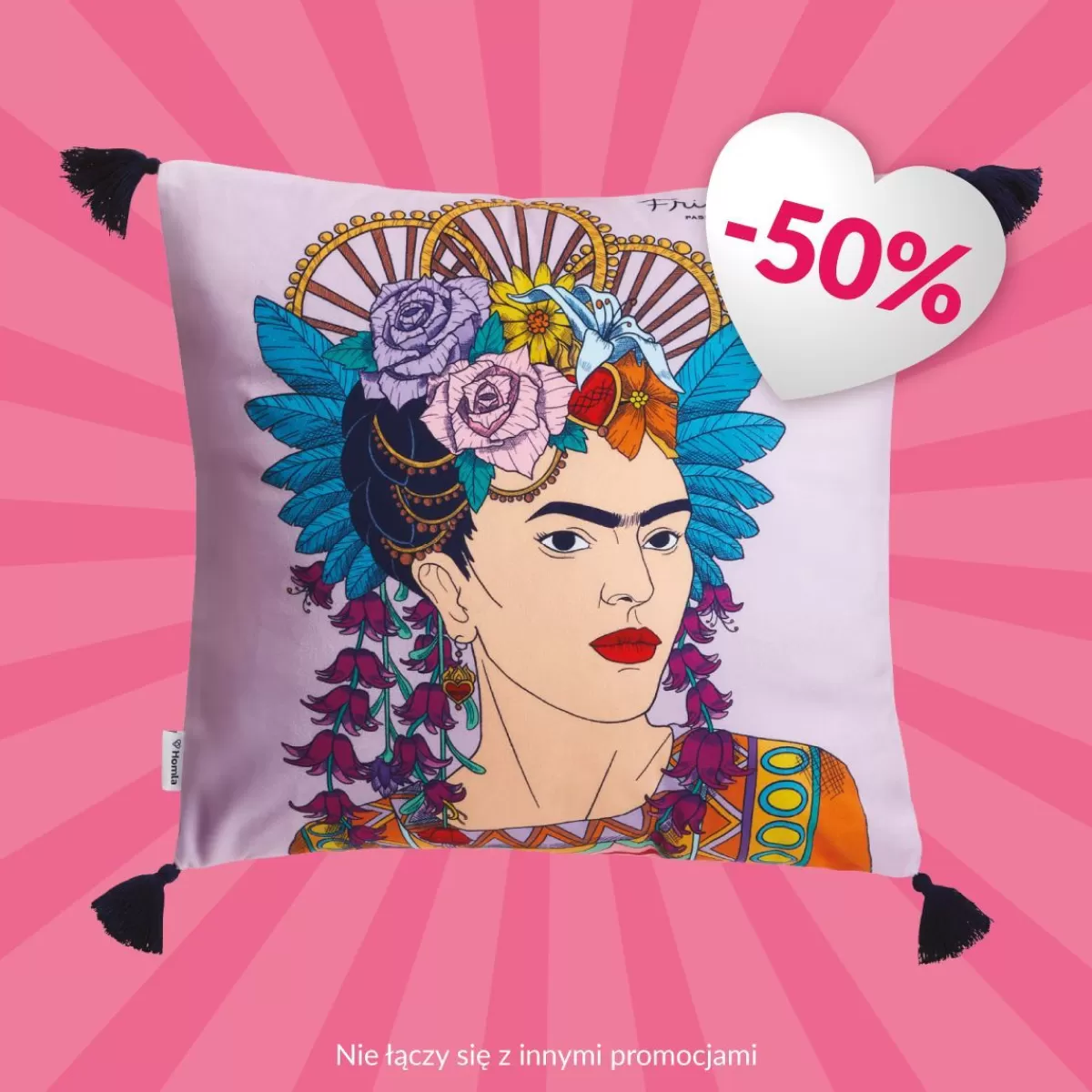 Shop Poszewka Frida Kahlo Z Fredzlami 45X45 Cm Poszewki Na Poduszki