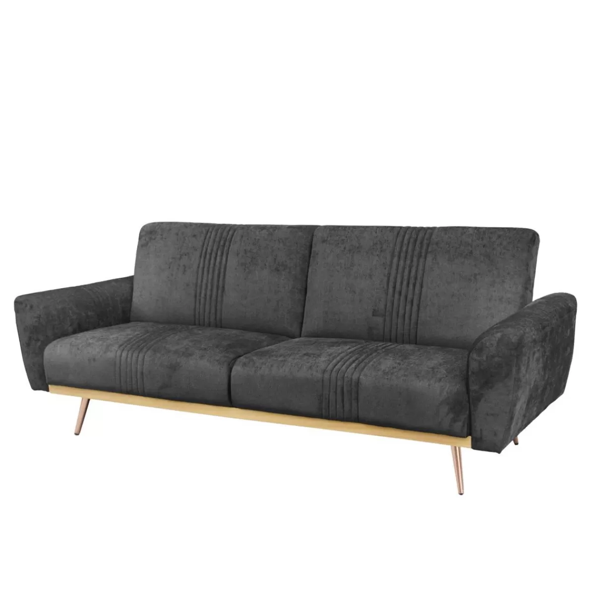 Clearance Sofa Samtige 3-Osobowa, Z Funkcja Spania, Czarna 212X84X86.5 Cm Sofy