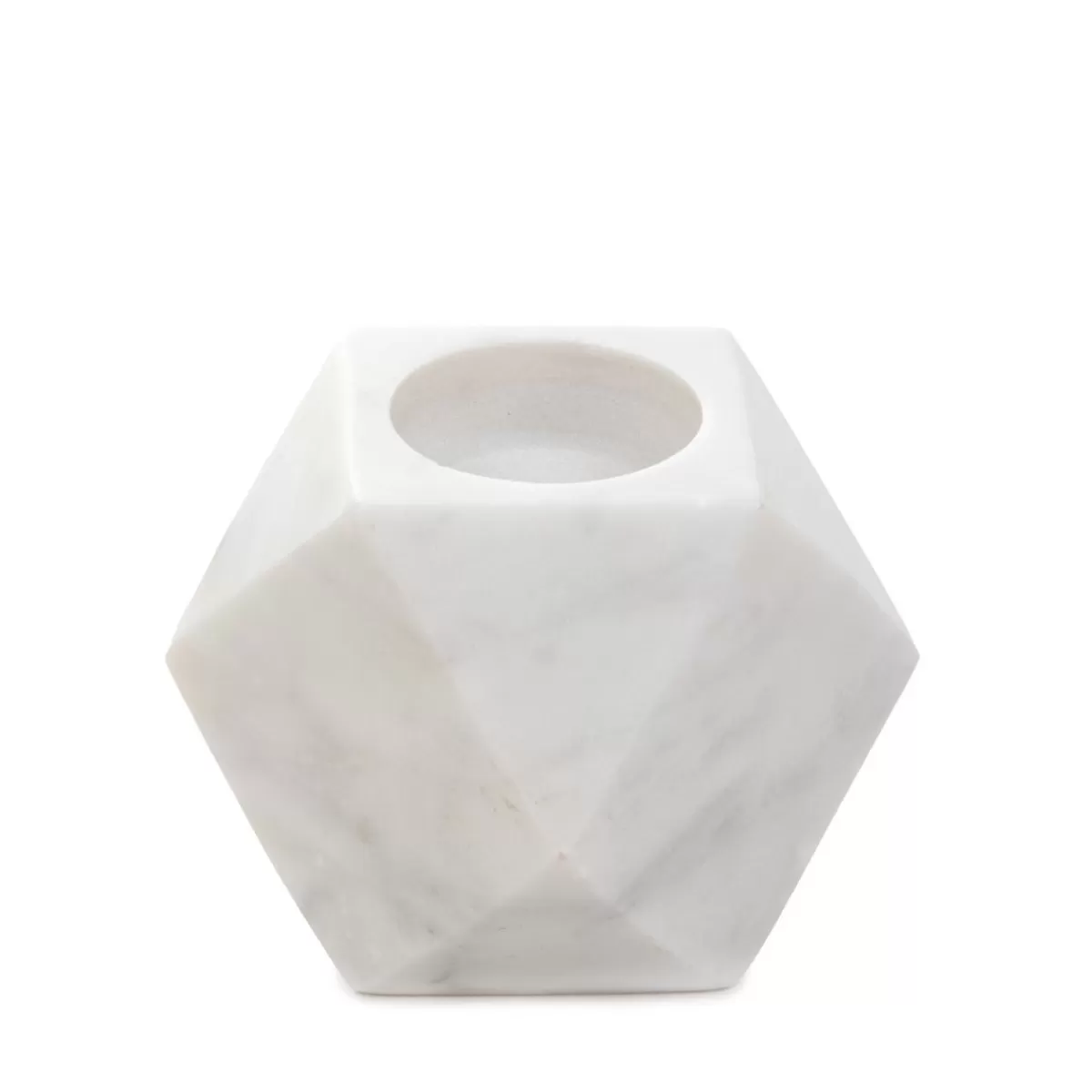 Store Swiecznik Marble Z Bialego Marmuru 8 Cm Świeczniki