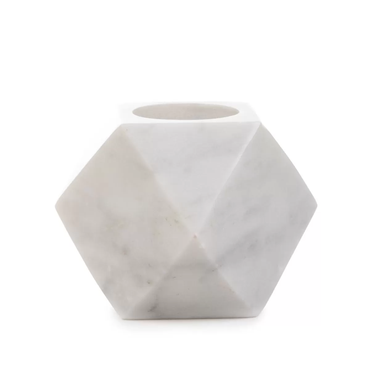 Store Swiecznik Marble Z Bialego Marmuru 8 Cm Świeczniki